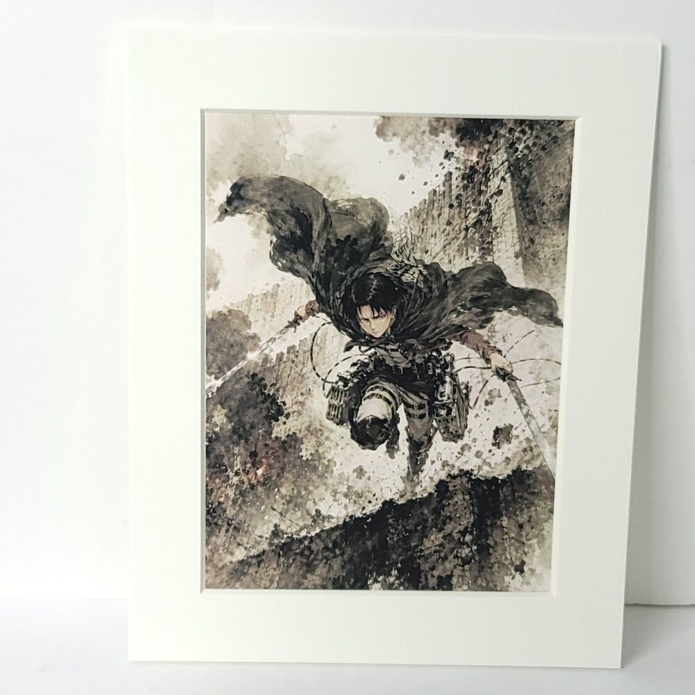 Levi Attack On Titan Black White Card Anime Sketch Art Oversized Board A4